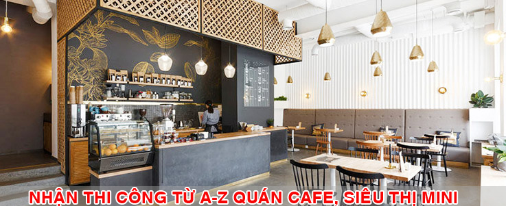 Quầy cafe c&oacute; tủ b&aacute;nh ngọt